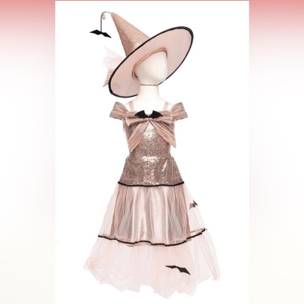 NWT Maisonette Glam Witch Halloween Costume pink with Hat size 5/6